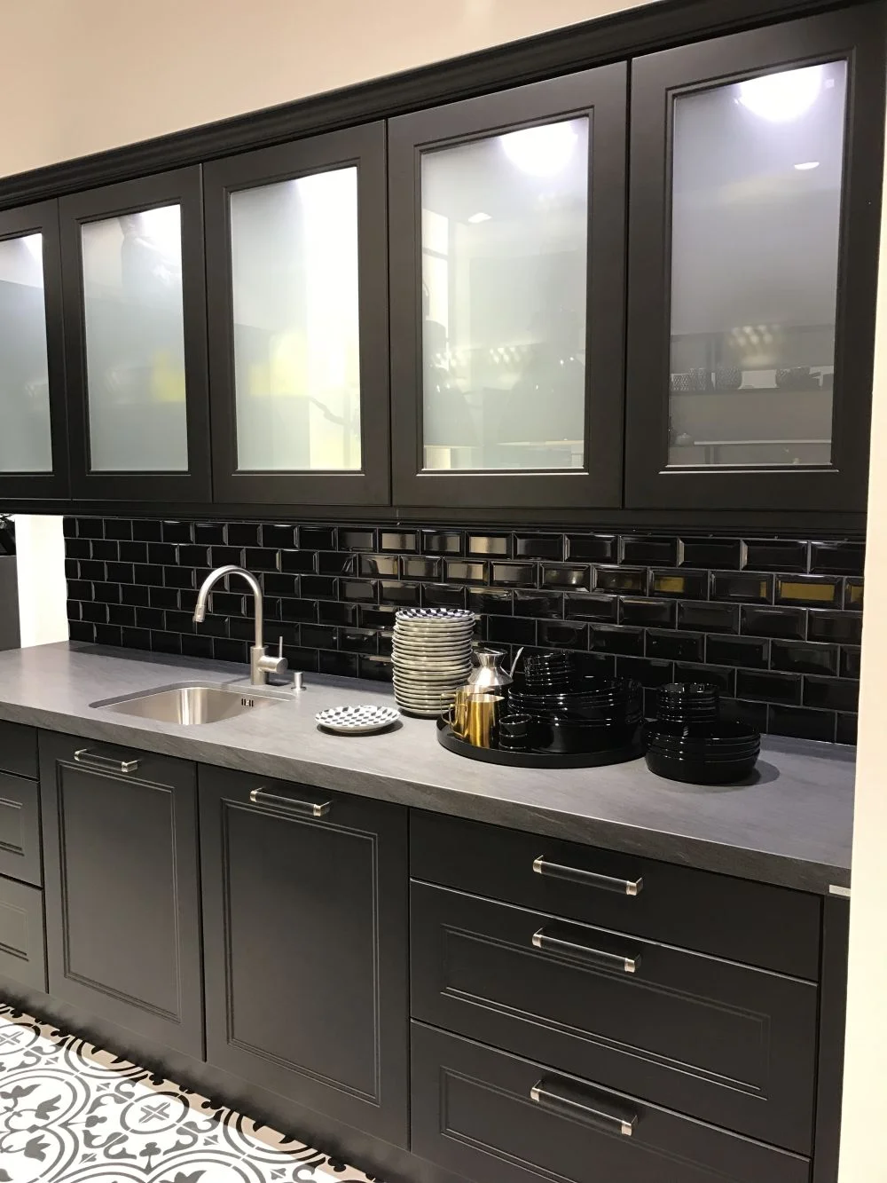 Beveled Frosted Glass Door