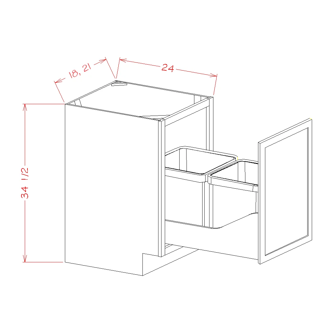 Trash Bin Base Cabinet