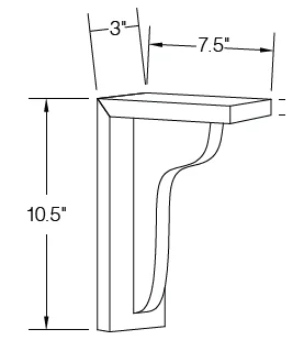 Basic Medium Corbel - 10.5" H