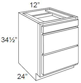 3 Drawer Base Cabinet alternate view