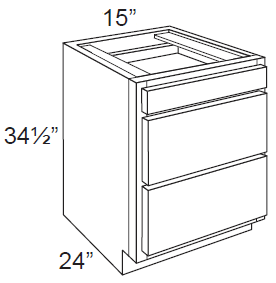 3 Drawer Base Cabinet alternate view