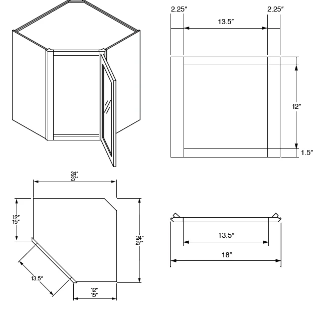 Corner Wall Stacking Cabinet alternate view