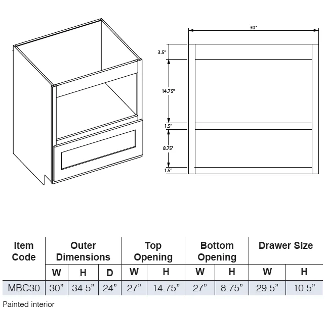 Microwave Base Cabinet alternate view