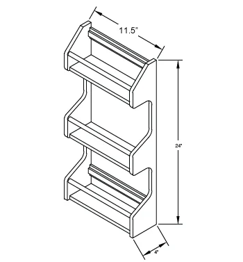 Natural Spice Rack Door Mount for 17.5" Door