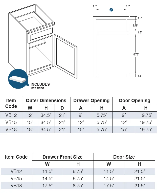 Single Door Vanity Cabinet alternate view