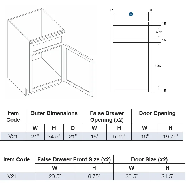 Single Door Vanity Cabinet alternate view