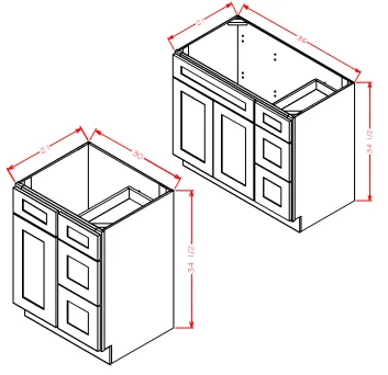 Vanity Sink Base and Drawer Cabinet