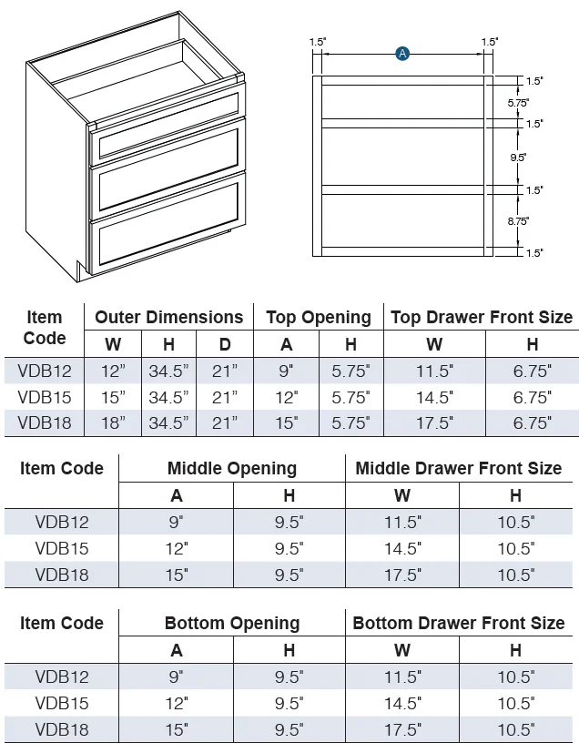 Vanity Drawer Cabinet alternate view