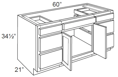 Vanity Sink Base and Drawer Cabinet