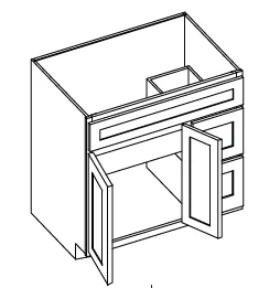 Vanity Sink Base Cabinet (L Drawer)