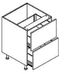 2 Drawer Base Cabinet