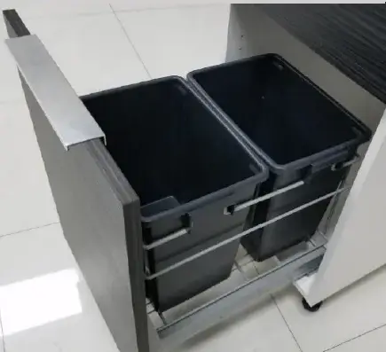 Trash Can & Hardware for 18" Base- Soft Close (Set)