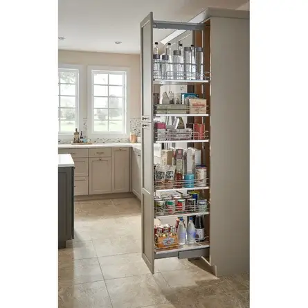 Pull-out trays for 18" wide pantry, Chrome color (Set)