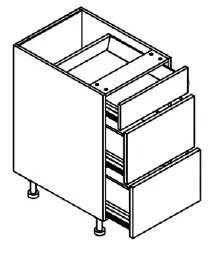 3 Drawer Base Cabinet